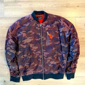 zara man mens puffer camo coat zip up jacket camouflage